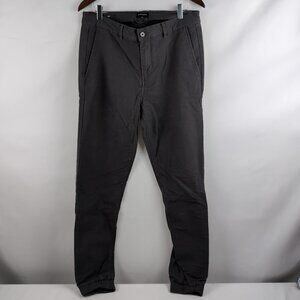 Frank And Oak Men's Gray Cordova Jogger Elastic Ankle Cinched Tapered, Size 32
